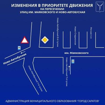 На перекрестке в Ленинском районе Саратова изменят приоритет движения