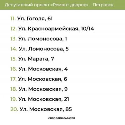 В Петровске в 2024 году отремонтируют 30 дворов