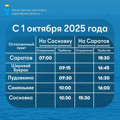 С 1 октября меняется расписание водного транспорта 