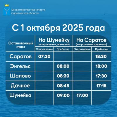 С 1 октября меняется расписание водного транспорта 