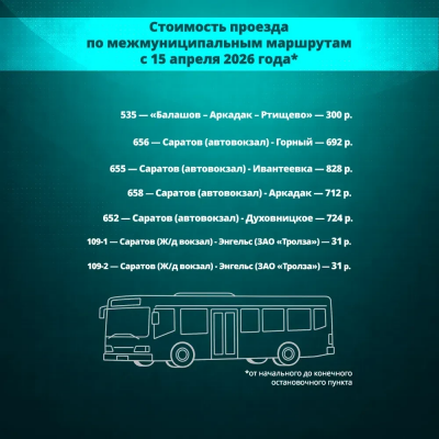 В Саратовской области с 15 апреля изменится цена за проезд на пригородном транспорте