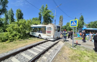 В Заводском районе Саратова автобус врезался в дерево