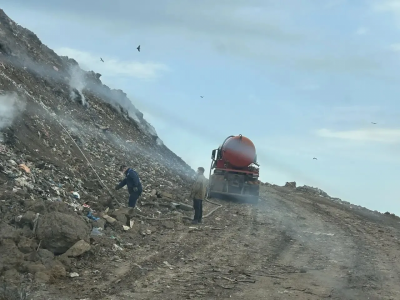 Площадь тления на мусорном полигоне в Энгельсе уменьшилась на 75%