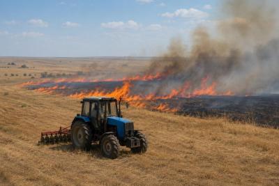 В Саратовской области пенсионер пытался спасти трактор и обгорел