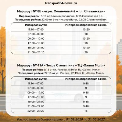 В Саратове с 1 сентября на шести маршрутах увеличили количество автобусов 