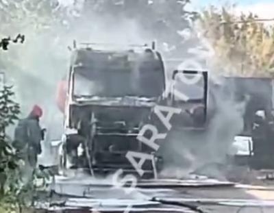 В Саратове сгорел бензовоз