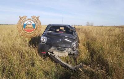 В Новоузенском районе перевернулся Renault Logan, водитель погиб