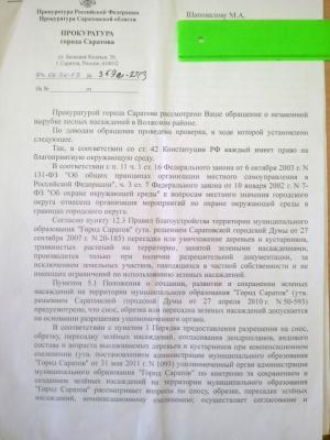 Алексею Прокопенко внесено прокурорское представление за вырубку деревьев
