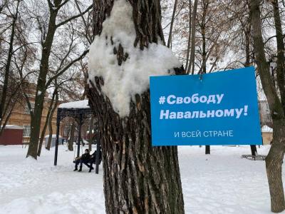 Участники несанкционированной акции в поддержку Алексея Навального  (внесен в реестр иноагентов Минюстом РФ) заняли территорию у Саратовской облдумы